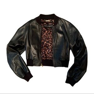DOLCE & GABBANA cropped leather jacket